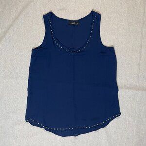 a.n.a A New Approach | Blue Studded Tank Blouse | Medium